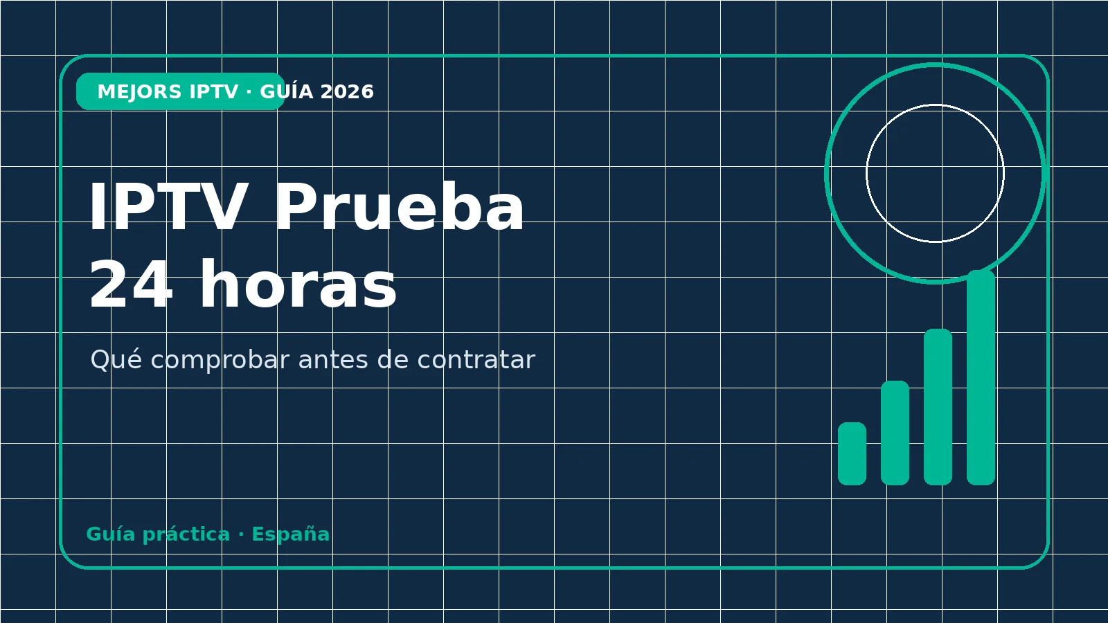 Pantalla de televisión reproduciendo canales durante una prueba de IPTV de 24 horas en un salón español